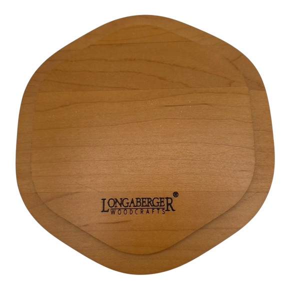 Longaberger Woodcrafts Hexagon Basket Lid 5.75” 5” Small Generations Sage Wood - Picture 2 of 6